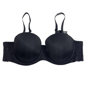 NEW Torrid Bombshell Everyday Strapless Push‎ Up Bra Black Lace Multi-Way 44C